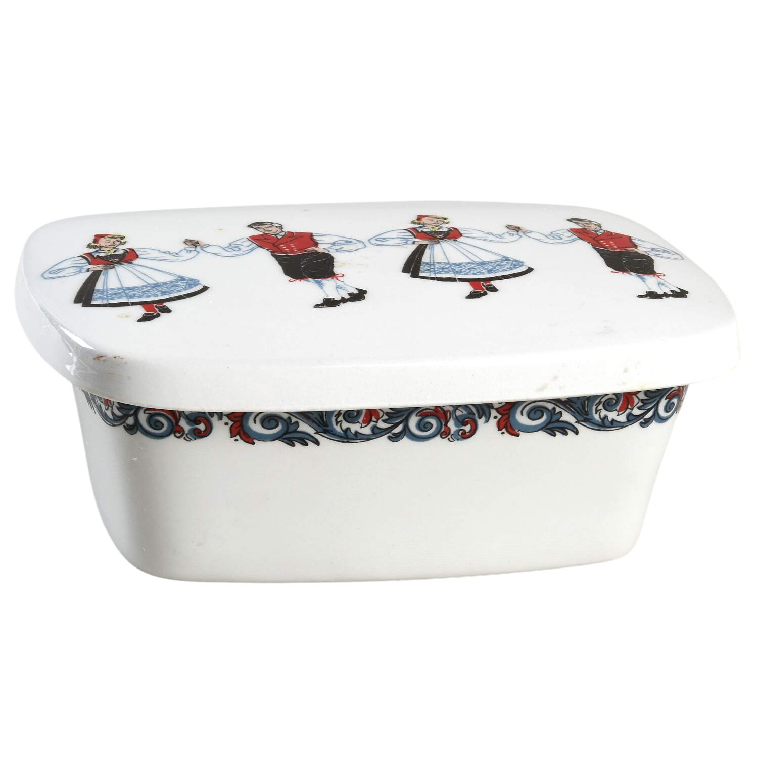 Hardanger Dancers Butter Box & Lid by Figgjo (Norway)-1