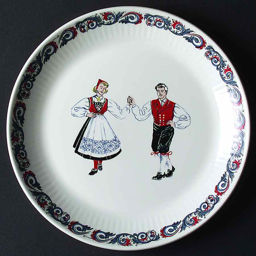 Hardanger Dancers Salad Plate by Figgjo (Norway)-1
