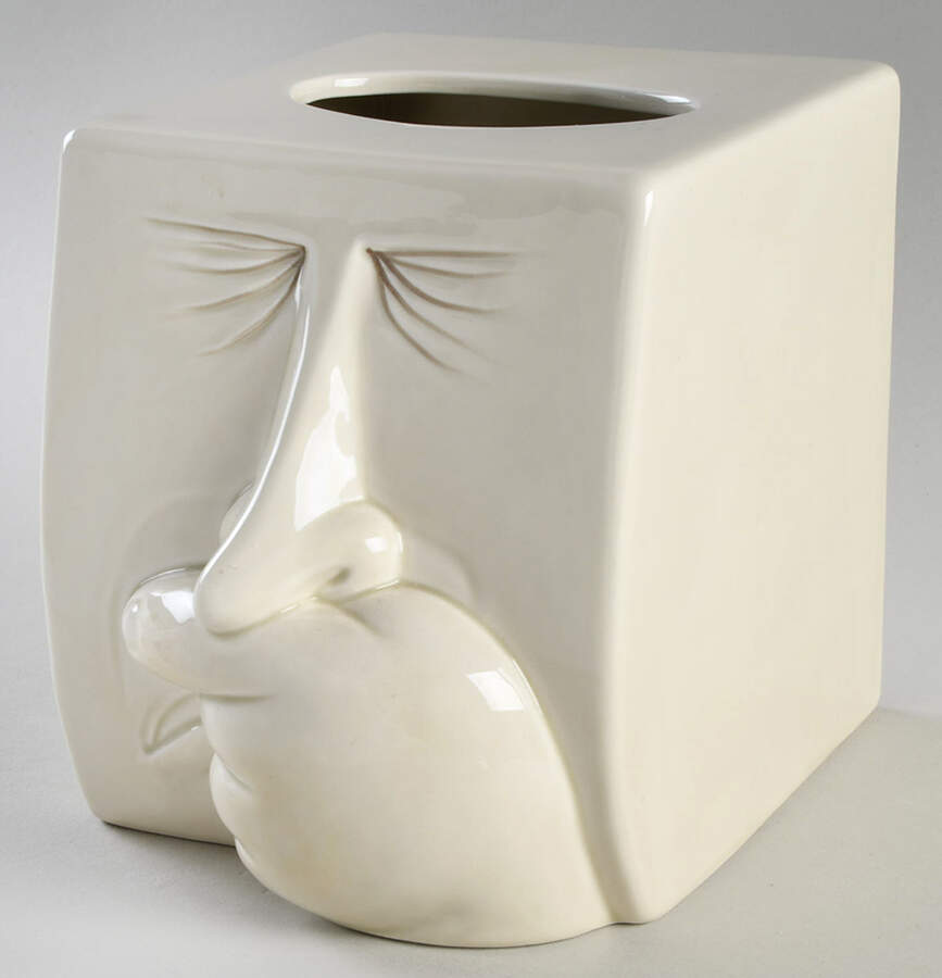 Great Faces Square Tissue Box Cover by Fitz & Floyd-1
