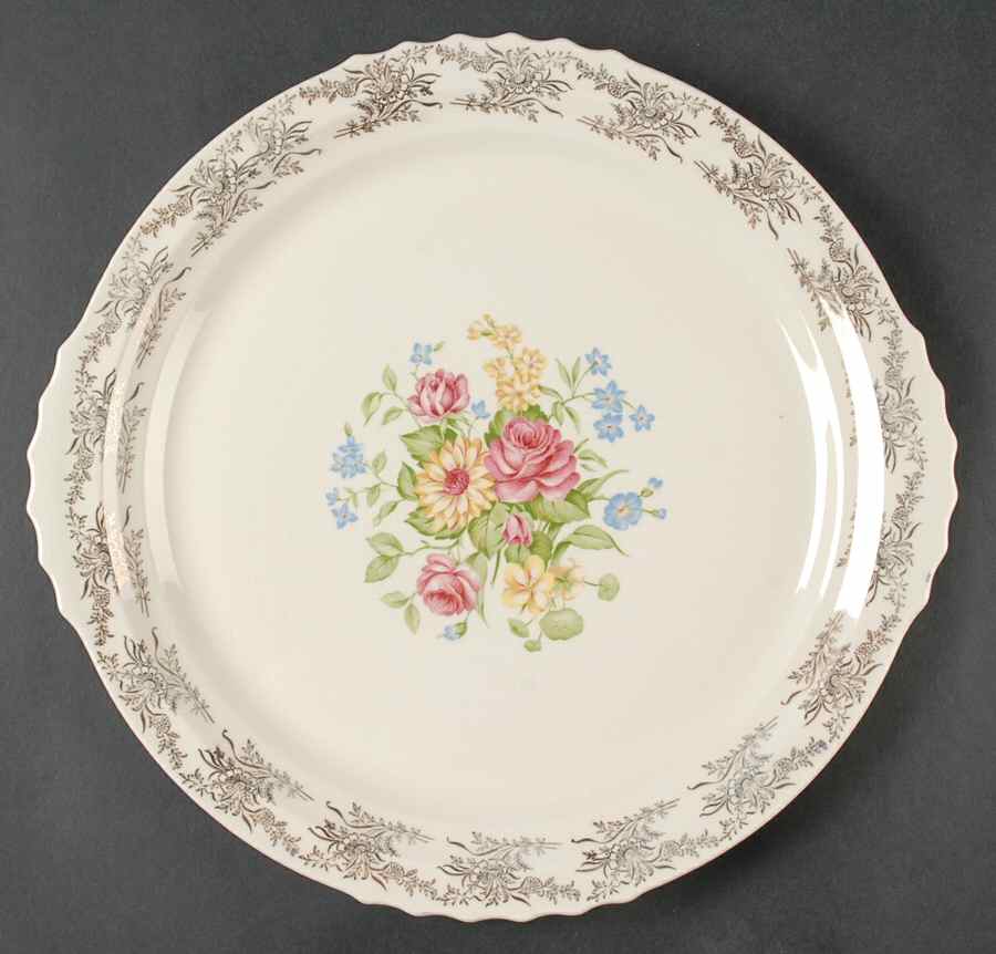 Golden Harvest Handled Cake Plate by French Saxon-1