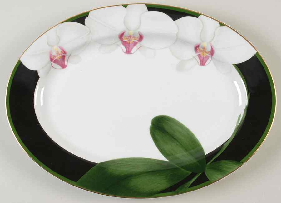 WHITE ORCHID 14" Oval Serving Platter by Fairfield-1