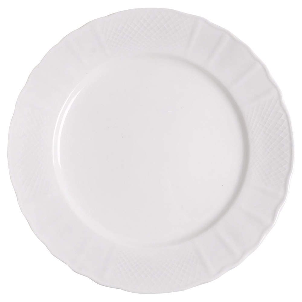 Lattice White Dinner Plate by Farberware-1