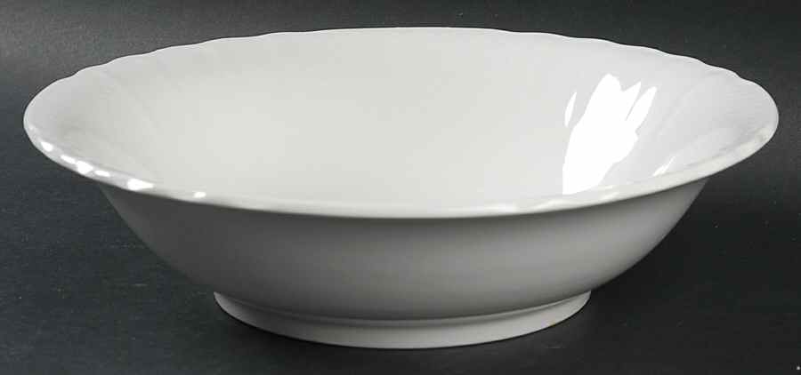 Lattice White 9" Round Vegetable Bowl by Farberware-1