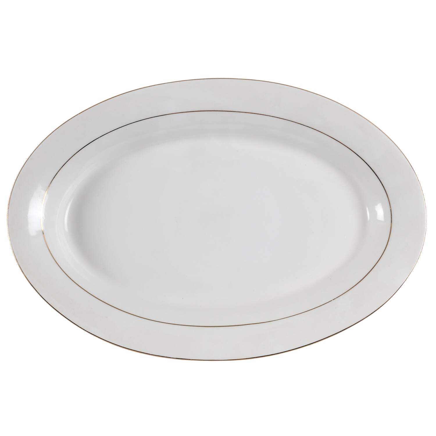 Simplicity Gold (Rim Shape) 14" Oval Serving Platter by Farberware-1
