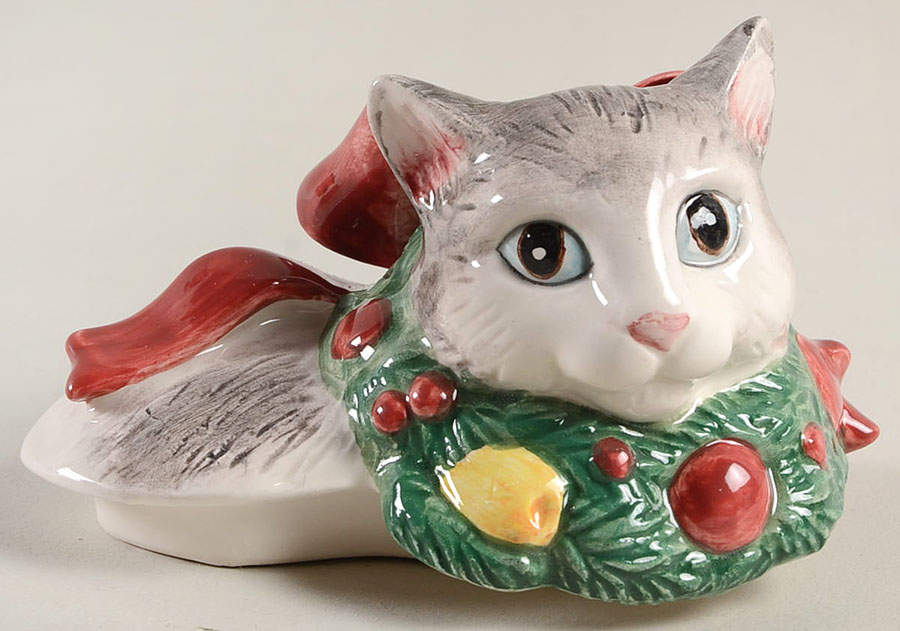 Holiday Cats Lid for Sugar Bowl by Fitz & Floyd-1