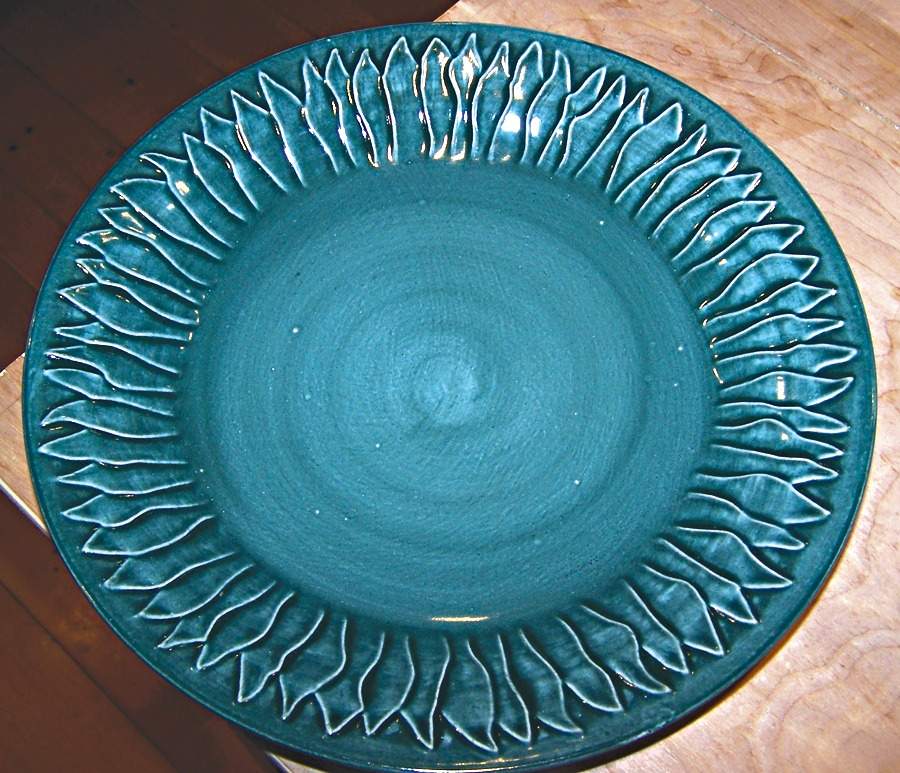 Petal Embossed (Teal) Dinner Plate by Fioriware-1