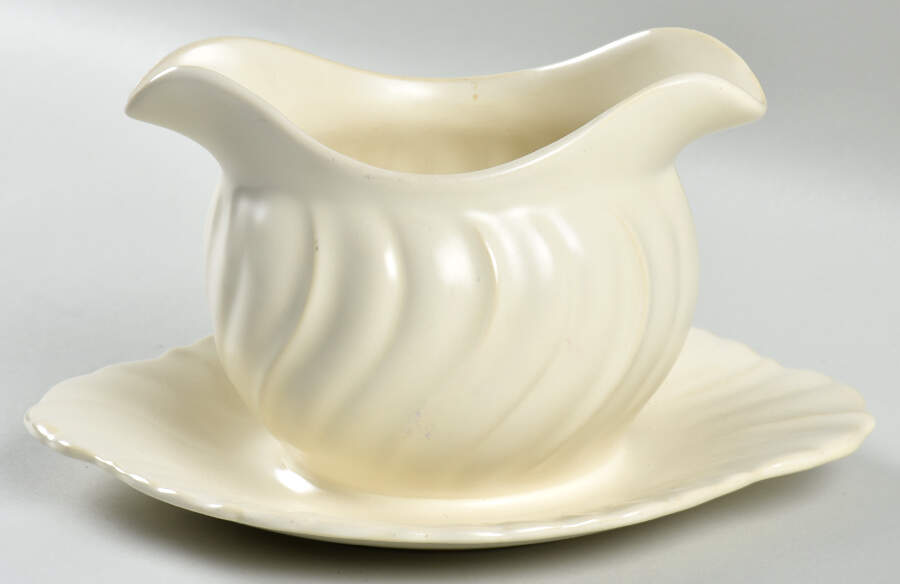 Coronado Gray (Glossy) Gravy Boat with Attached Underplate by Franciscan-1
