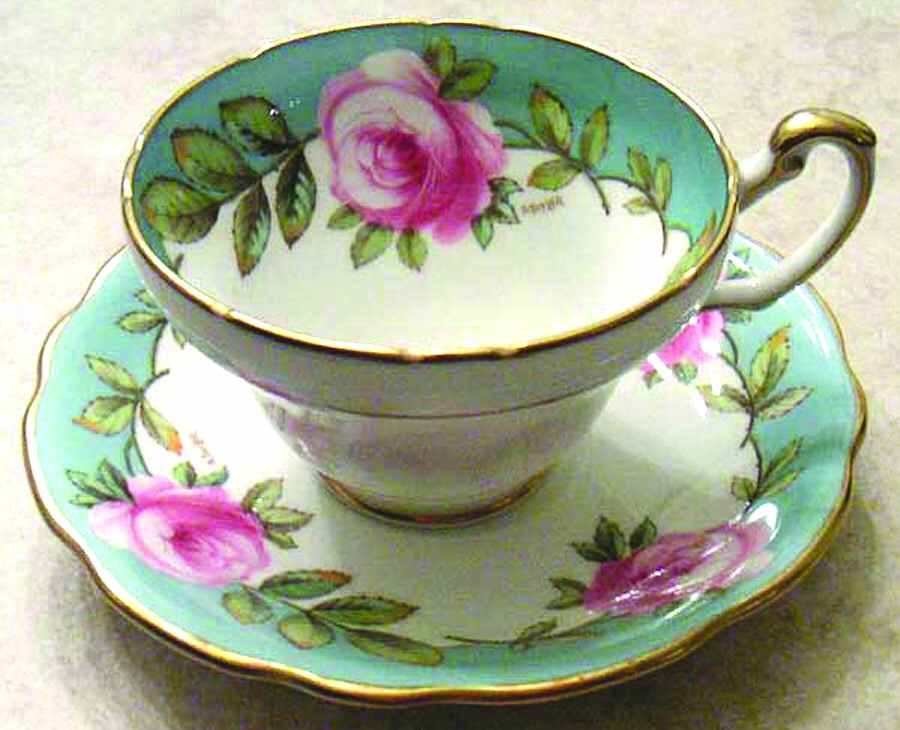 V2785 Footed Cup & Saucer Set by Foley-1