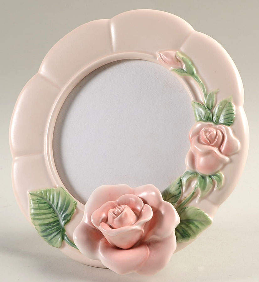 Blushing Rose Round Frame-Holds 5" X 7" by Fitz & Floyd-1
