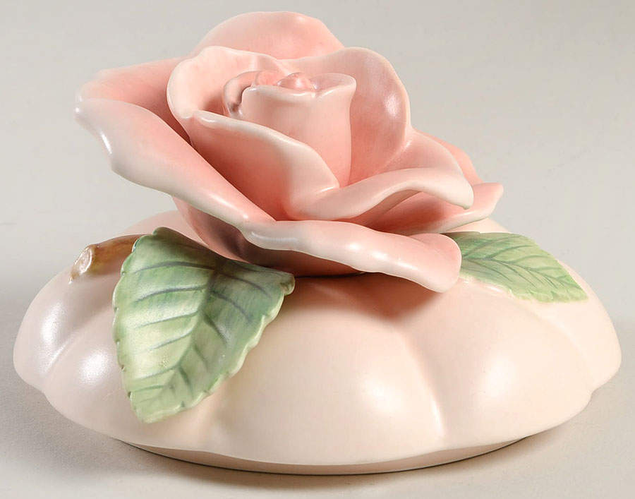 Blushing Rose Sculpted Box-Lid by Fitz and Floyd-1