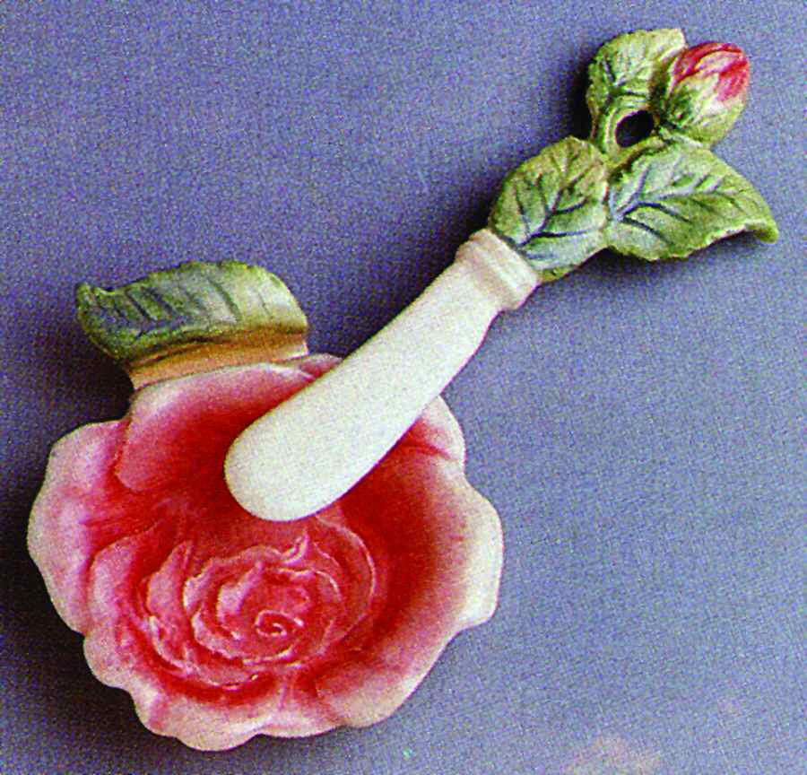Blushing Rose Individual Butter Dish & Knife Set by Fitz & Floyd-1