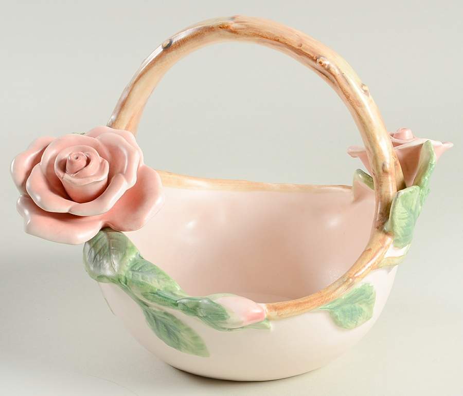 Blushing Rose 6" Handled Basket by Fitz & Floyd-1