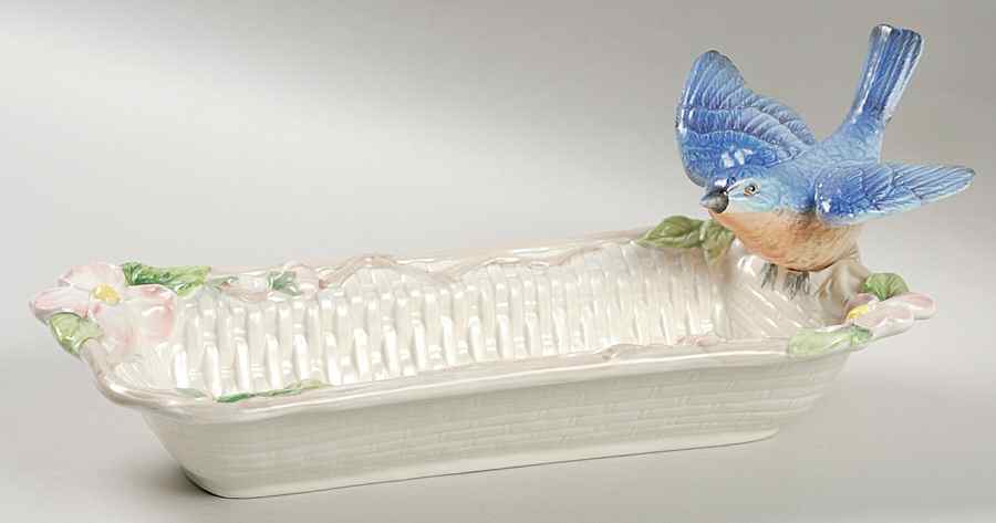 Bluebirds Cracker Server-Boat by Fitz & Floyd-1
