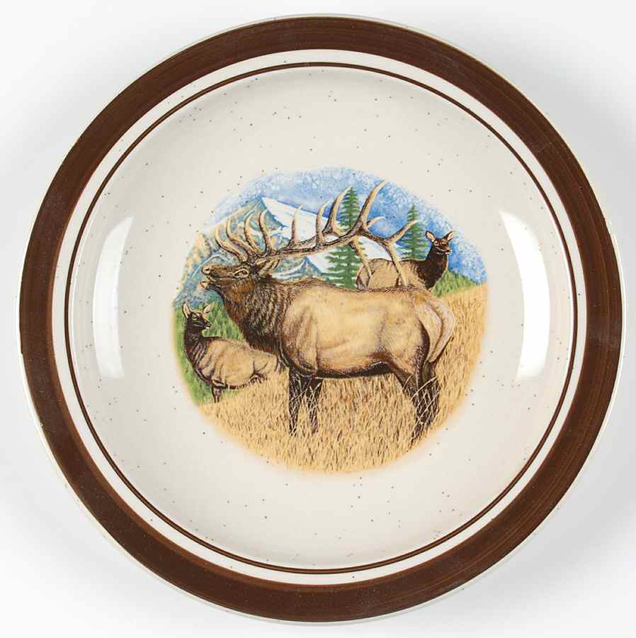 Bugling Elk Salad/Dessert Plate by Folkcraft-1