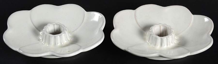Plainsman White Sand Dogwood Candleholder by Frankoma-1