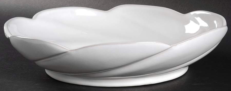 Plainsman White Sand Scalloped Bowl by Frankoma-1