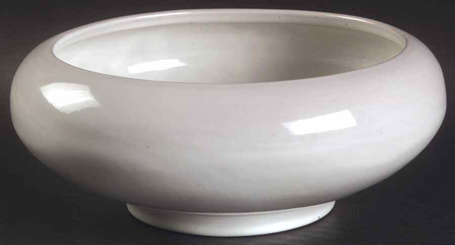 Plainsman White Sand Cupped Bowl by Frankoma-1
