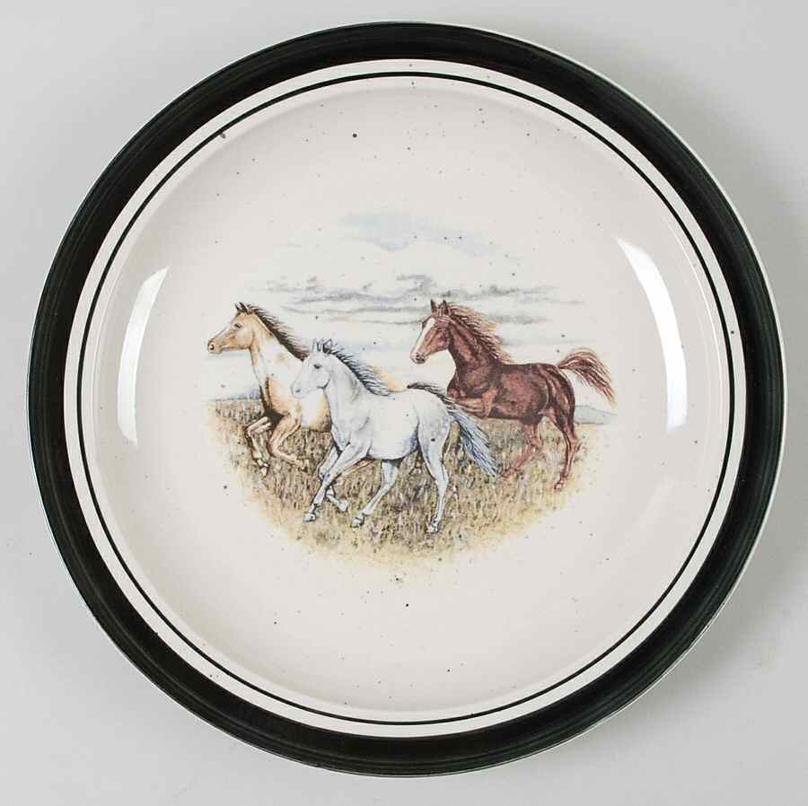 Running Horses Dinner Plate by Folkcraft-1