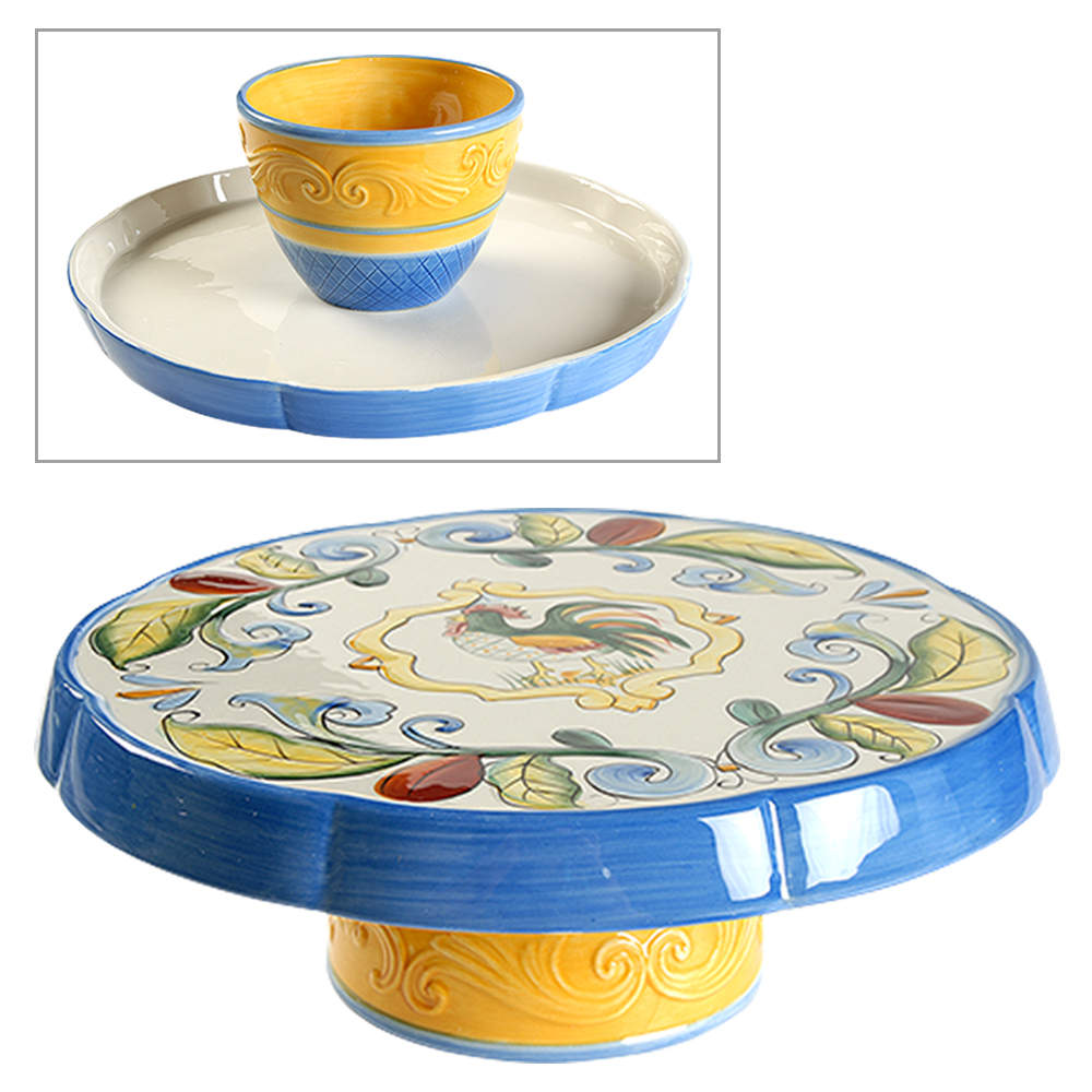 Ricamo Accessories 1 Pc Footed Cake Plate/Chip & Dip by Fitz & Floyd-1