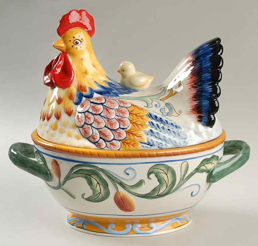 Ricamo Accessories Figural Round Covered Vegetable by Fitz & Floyd-1