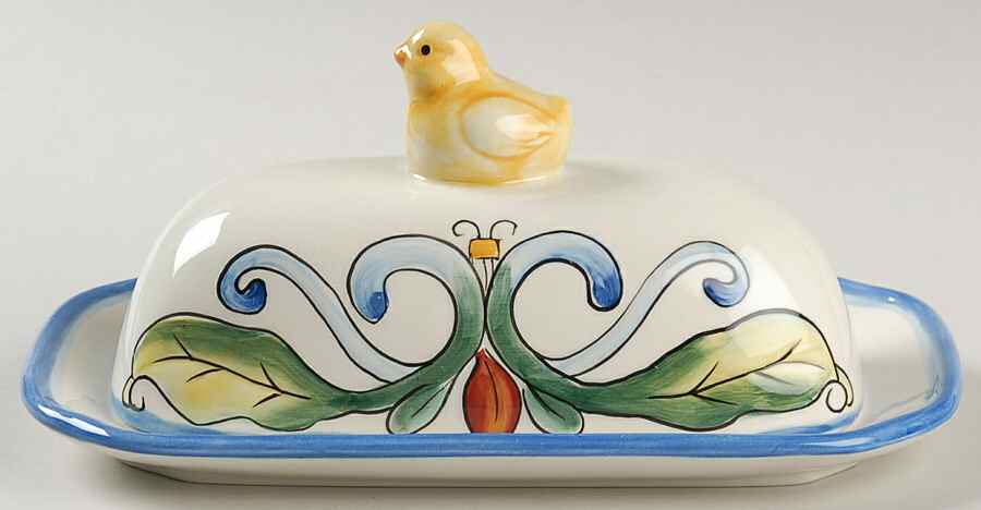 Ricamo Accessories 1/4 Lb Covered Butter by Fitz & Floyd-1