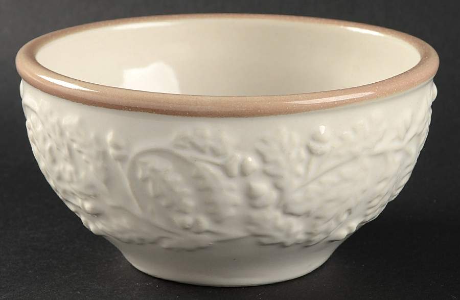 Oak Leaf Linen and Bone Coupe Cereal Bowl by Fioriware-1