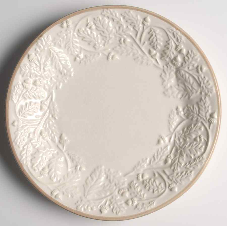 Oak Leaf Linen and Bone Salad Plate by Fioriware-1