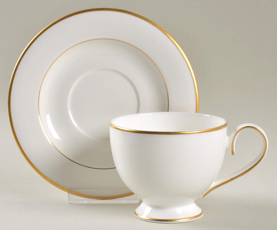 Infinity Gold Footed Cup & Saucer Set by Fitz & Floyd-1