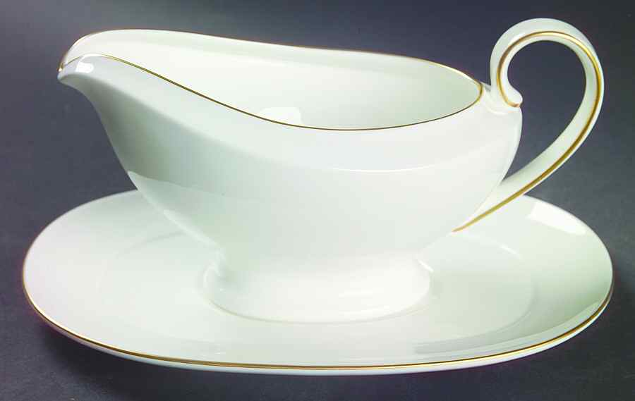 Infinity Gold Gravy Boat & Underplate by Fitz & Floyd-1