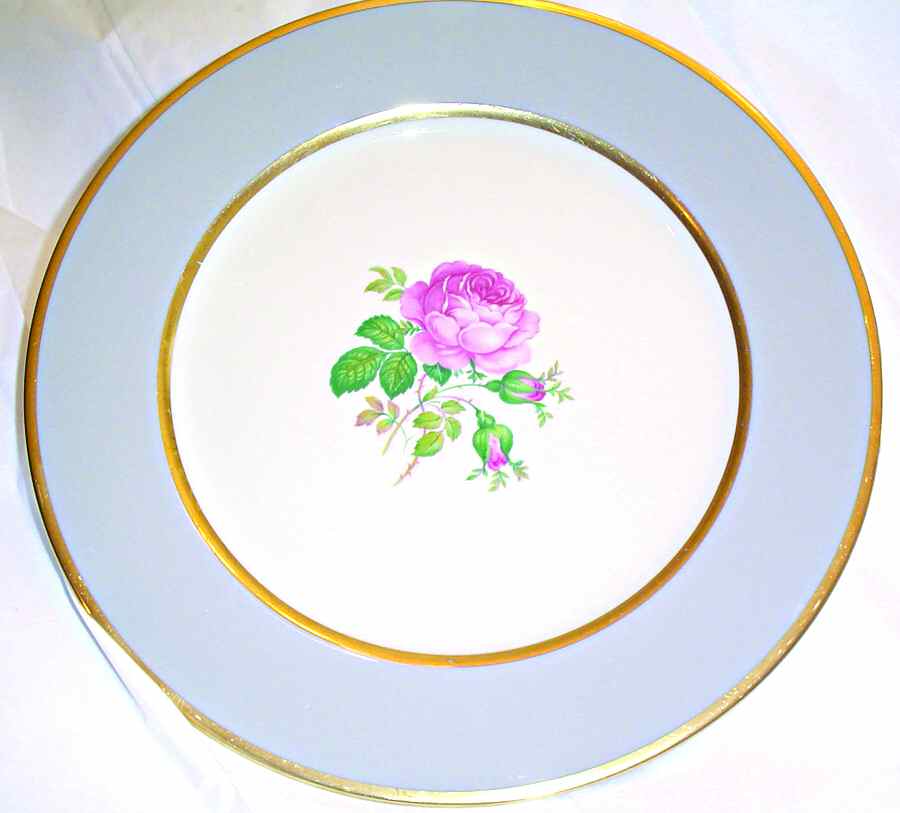 Moss Rose Gray Service Plate (Charger) by Flintridge-1