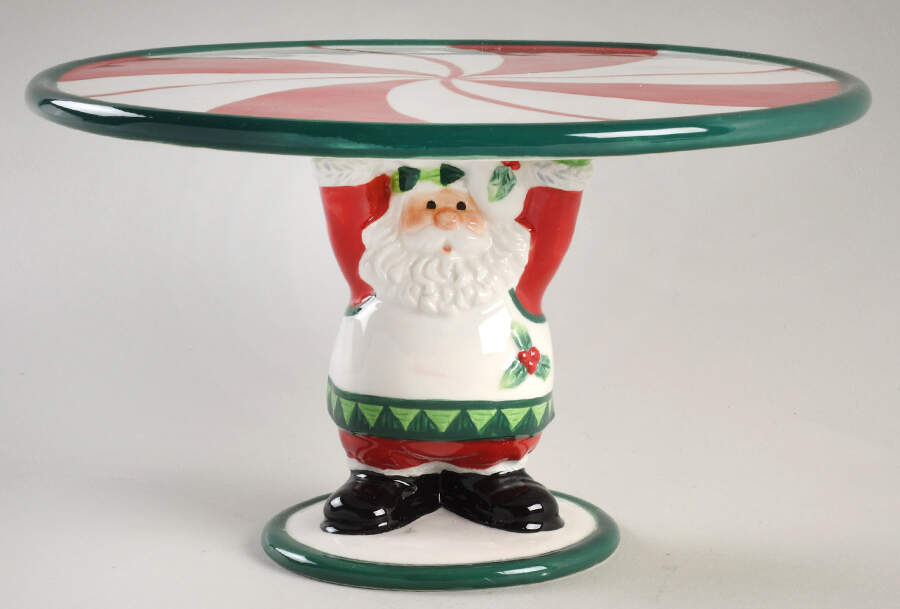 Santa's Kitchen Footed Cake Plate by Fitz and Floyd-1