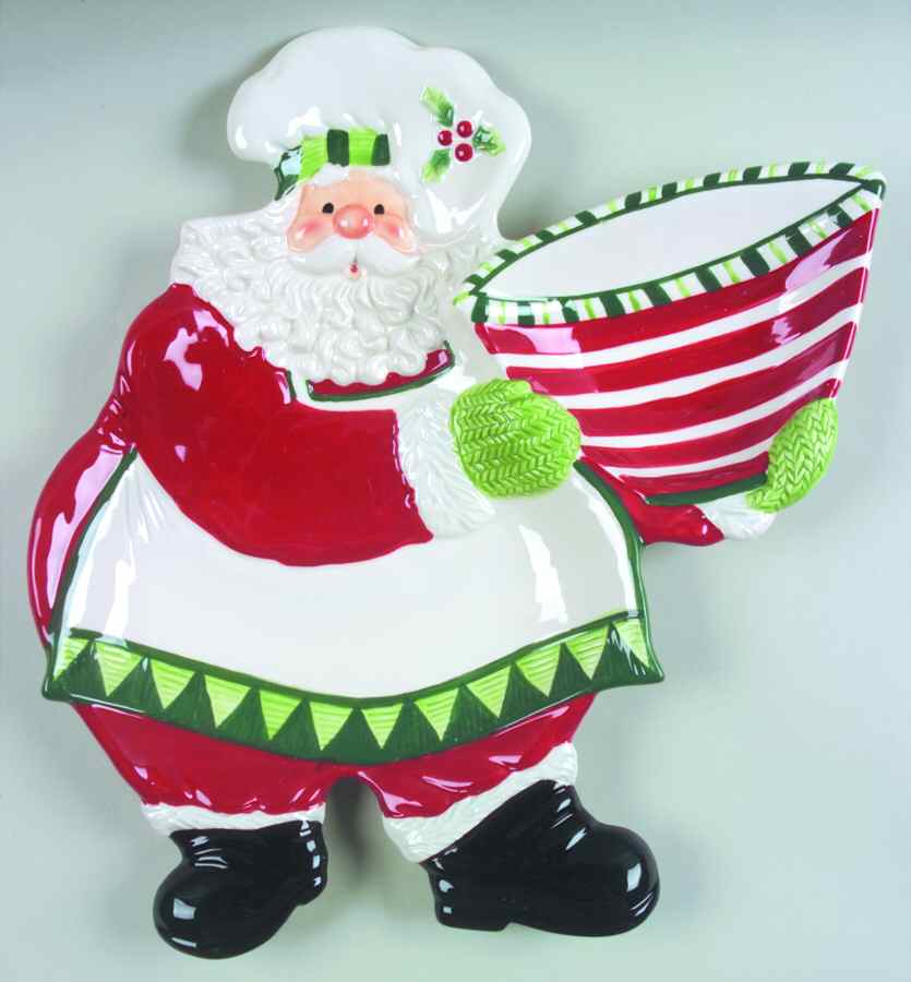 Santa's Kitchen 1 Piece Figural Chip and Dip by Fitz & Floyd-1