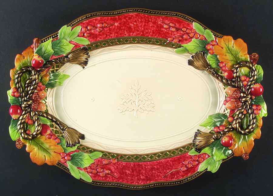 Holiday Solstice 18" Sculpted Platter by Fitz & Floyd-1