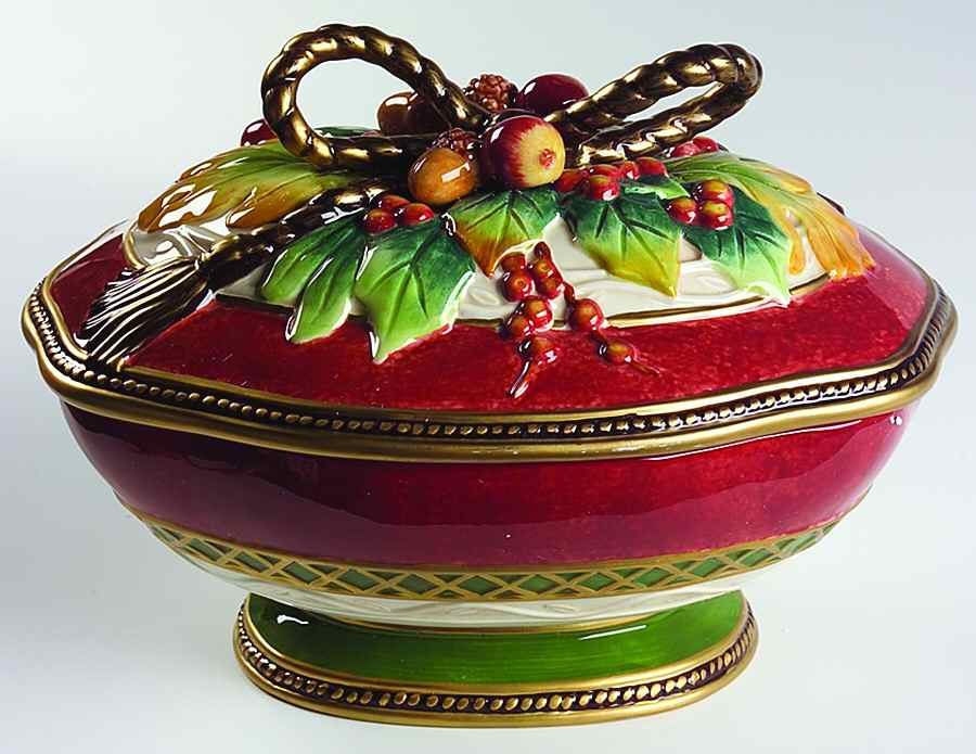 Holiday Solstice Oval Covered Vegetable by Fitz & Floyd-1