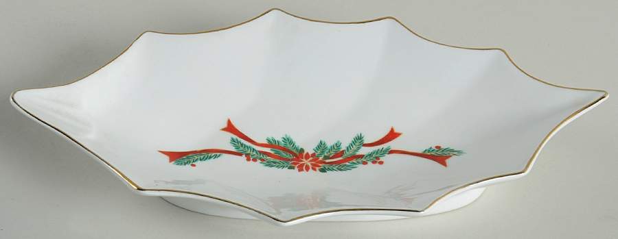 Poinsettia & Ribbons Relish by Fine China of China-1