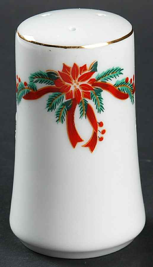 Poinsettia & Ribbons Salt Shaker by Fine China of China-1