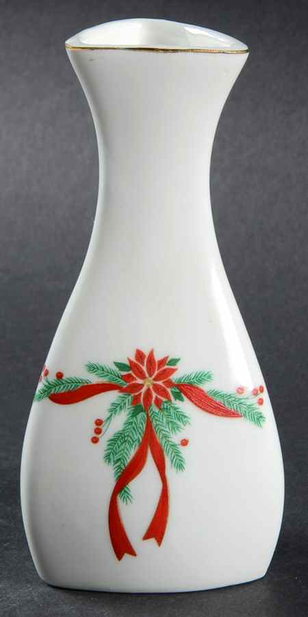Poinsettia & Ribbons 4" Bud Vase by Fine China of China-1