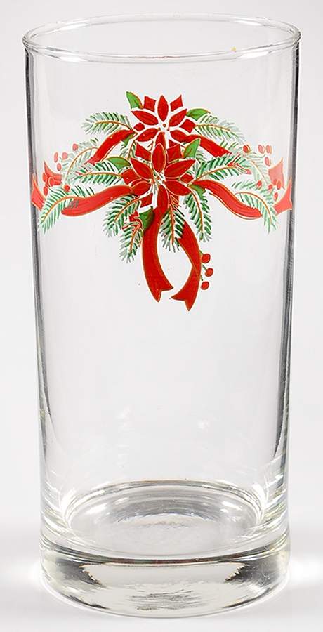 Poinsettia & Ribbons Glassware Highball by Fine China of China-1