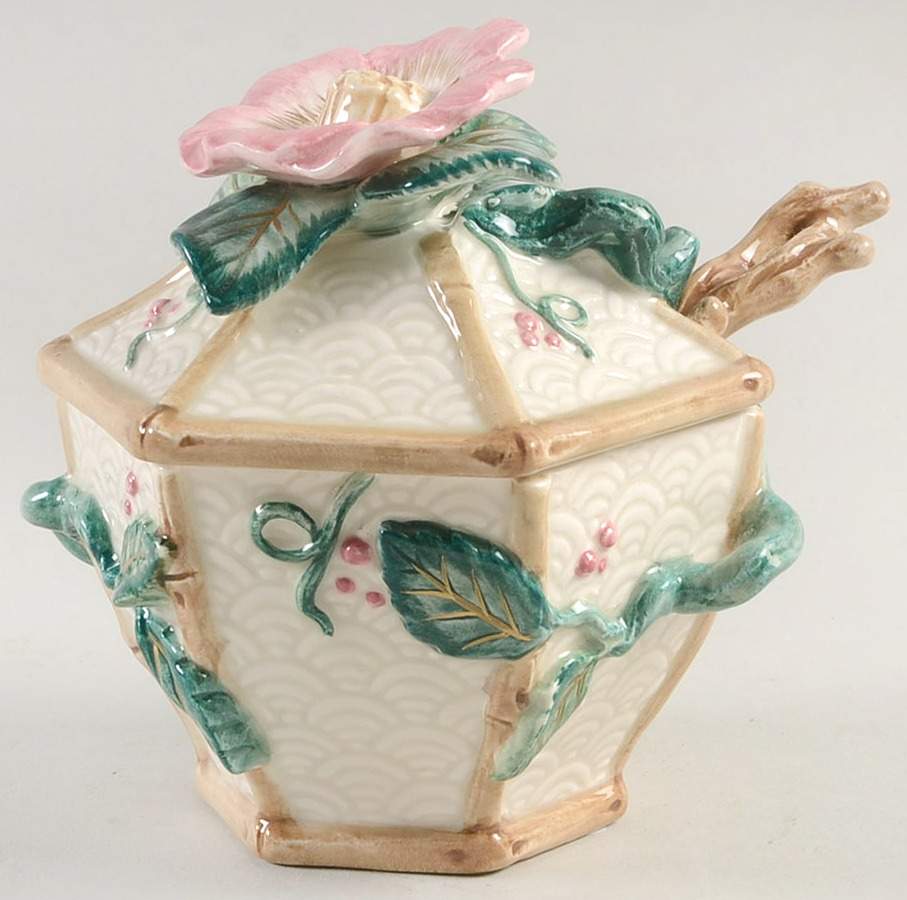Kyoto Festival Sugar Bowl & Lid W/Spoon by Fitz & Floyd-1