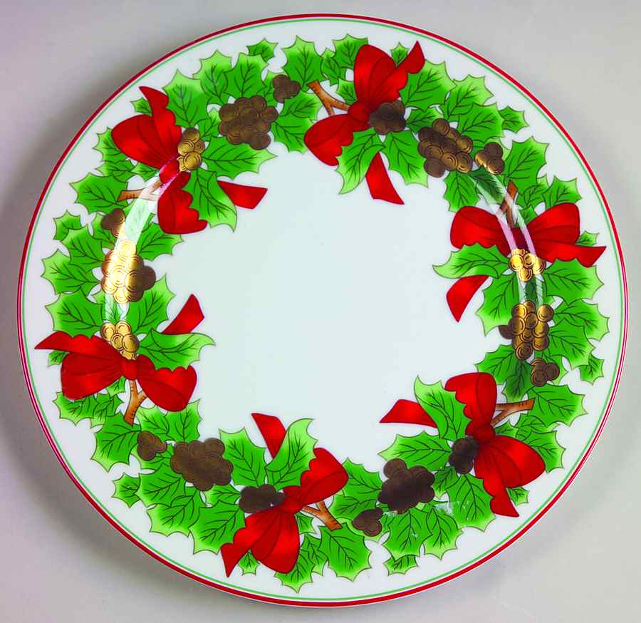Christmas Garland Luncheon Plate by Fitz & Floyd-1