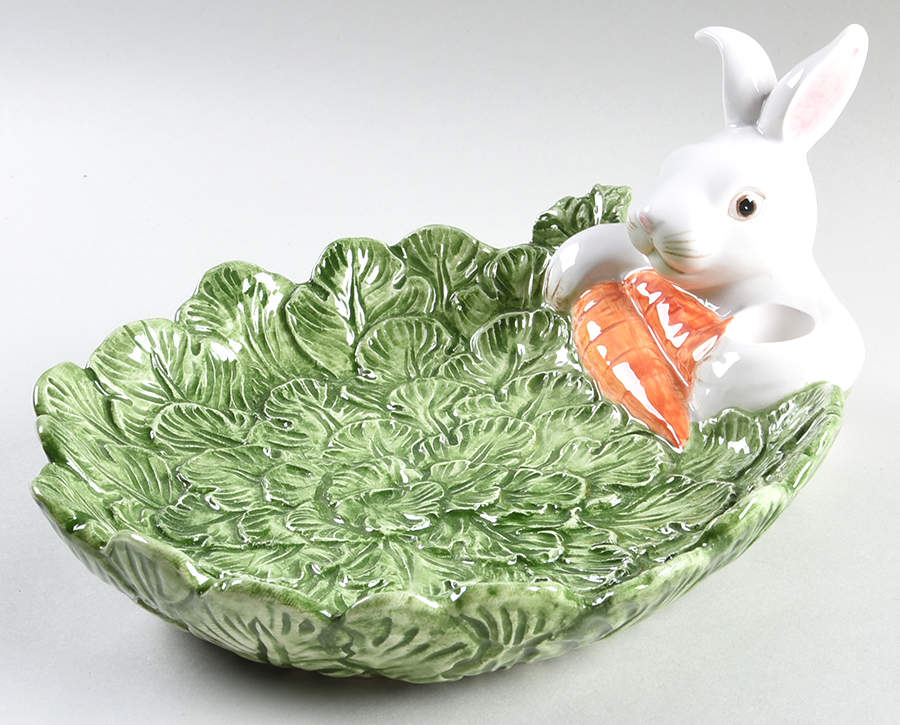 Welsh Rabbit Cocktail Plate & Attached Toothpick Holder by Fitz & Floyd-1
