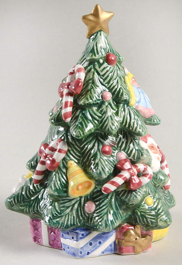 Yule Tree Sugar Bowl & Lid by Fitz & Floyd-1