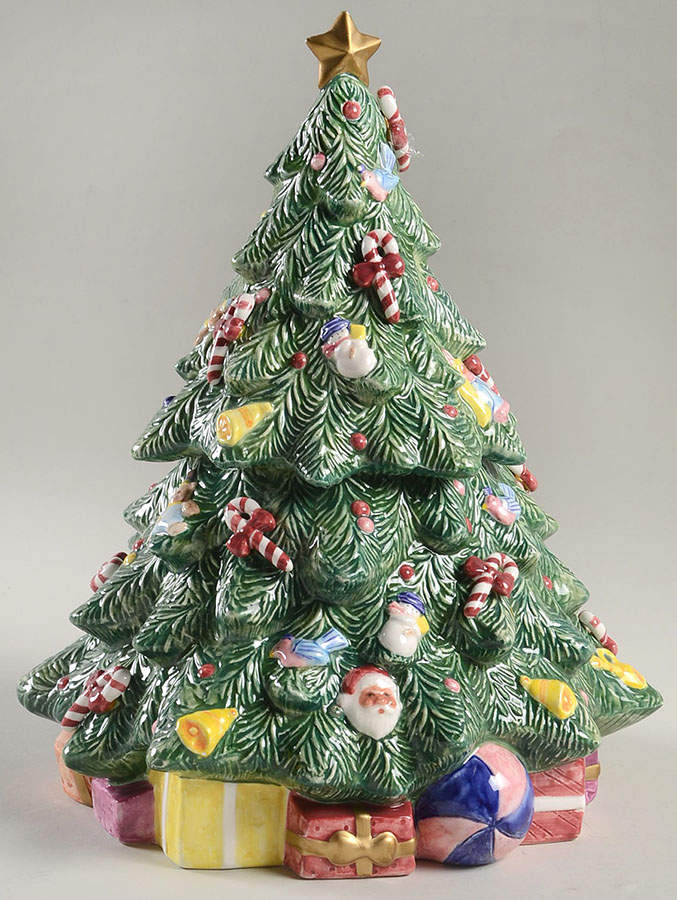Yule Tree Cookie Jar & Lid by Fitz & Floyd-1