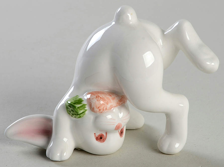 Rabbits On Hands Tumbling Rabbit Figurine by Fitz & Floyd-1