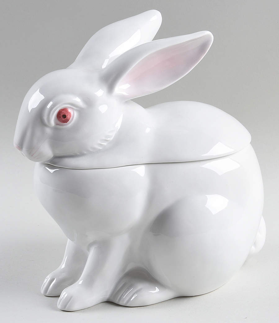 Rabbits Cookie Jar & Lid by Fitz & Floyd-1