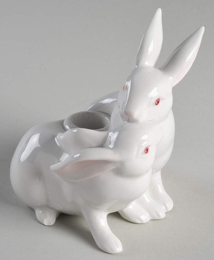 Rabbits 4" Candlestick by Fitz & Floyd-1