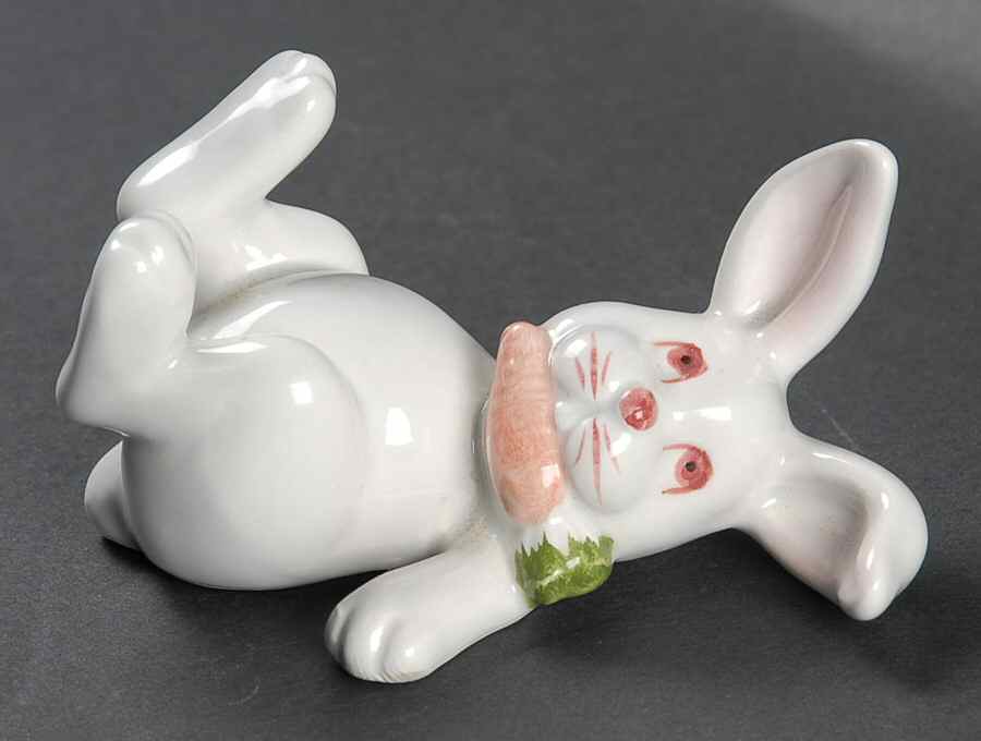 Rabbits Laying Tumbler Rabbit Figurine by Fitz & Floyd-1