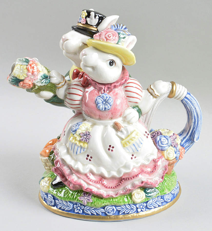Cotton Tailors Figural Teapot & Lid by Fitz & Floyd-1
