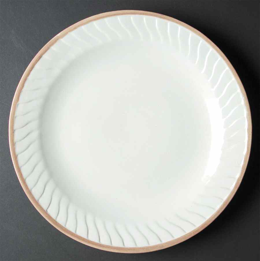 Spiral Linen and Bone 11" Chop Plate (Round Platter) by Fioriware-1