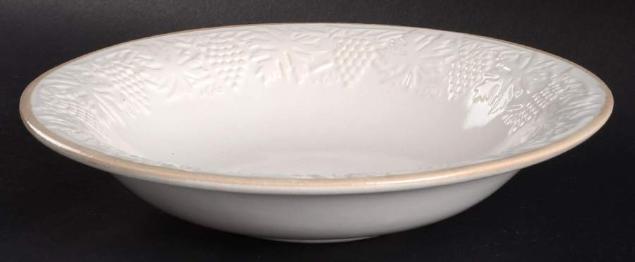 Grape Garland Embossed Linen & Bone Soup/Cereal Bowl by Fioriware-1
